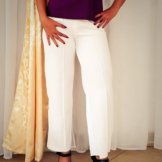 Pantalon classe fluide blanche