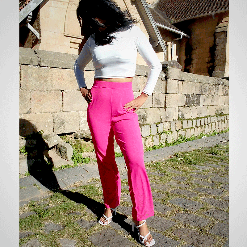 Pantalon rose décontracté