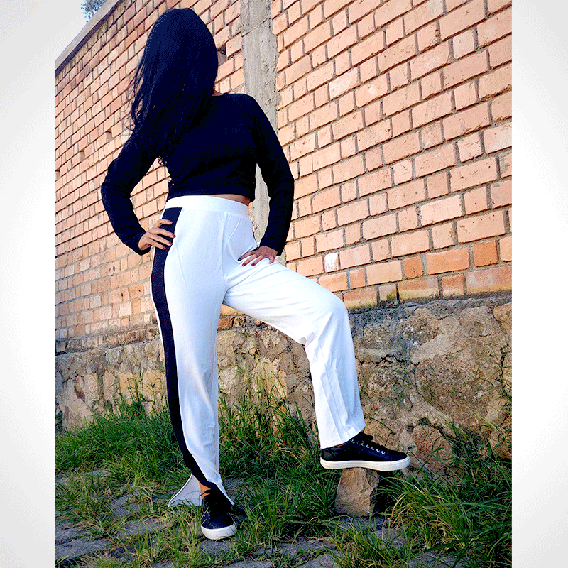 Pantalon jogging blanc et noir