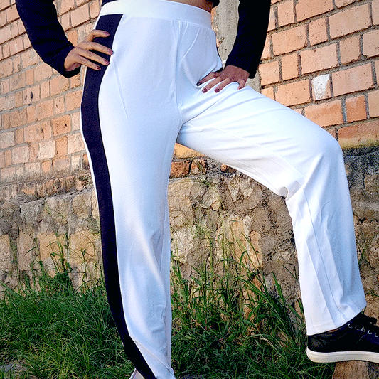 Pantalon jogging blanc et noir