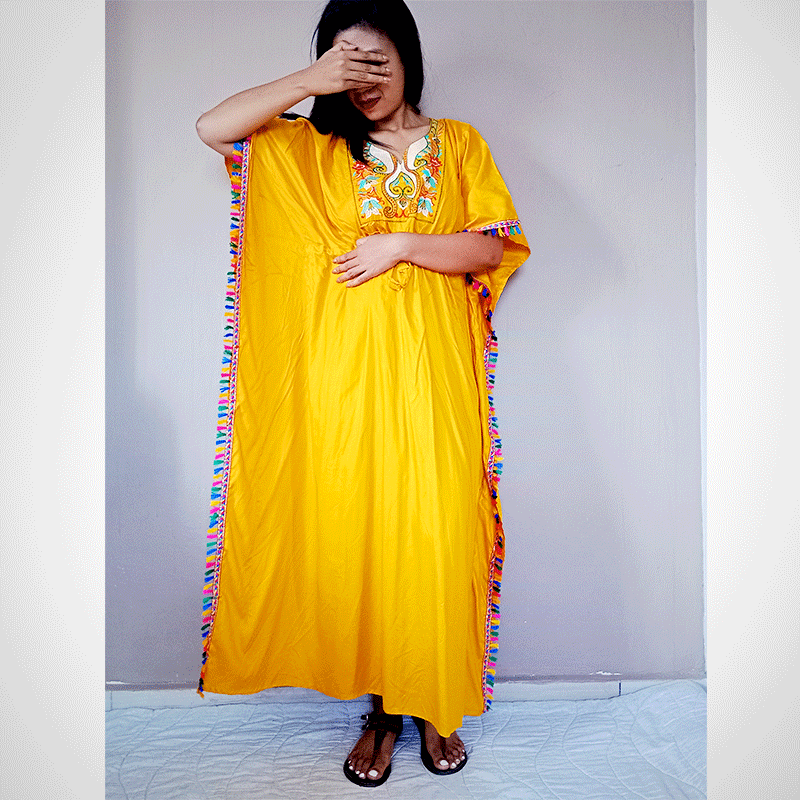 Robe Kaftan brodeé maxi