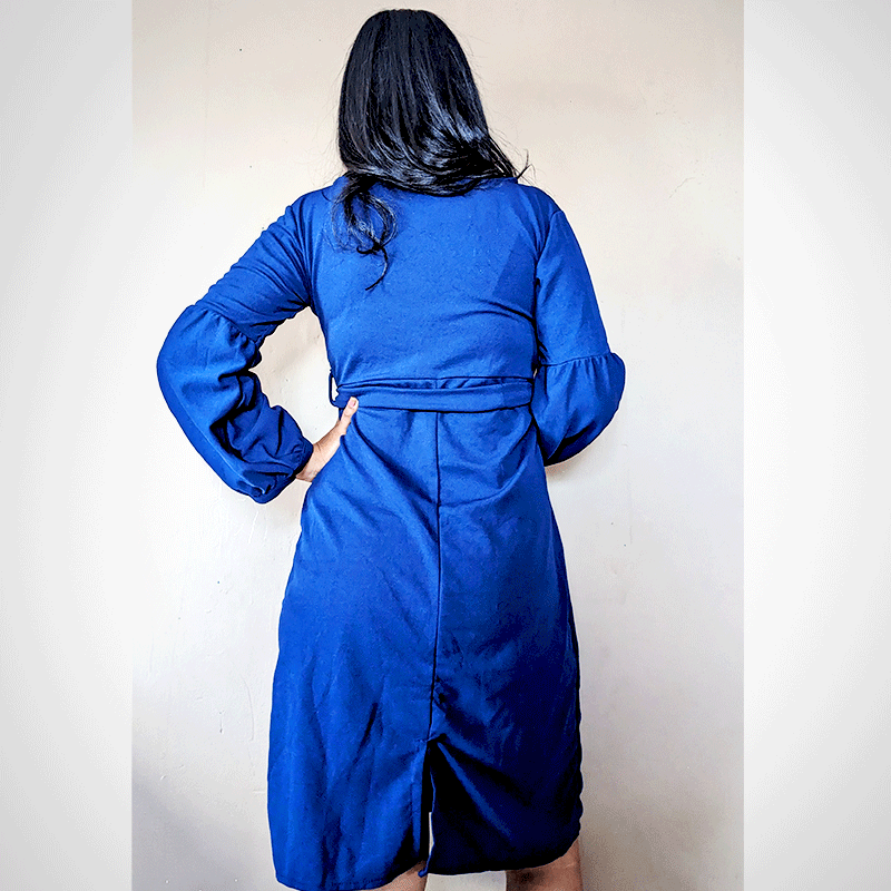 Robe cache coeur femme bleu