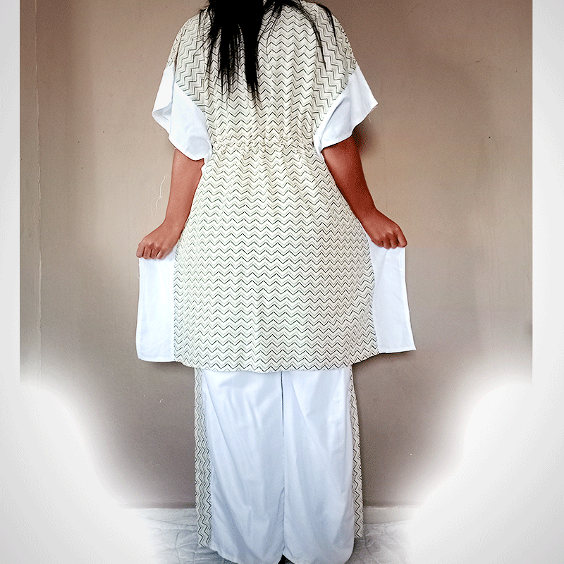 Ensemble tunique et pantalon kaftan indien