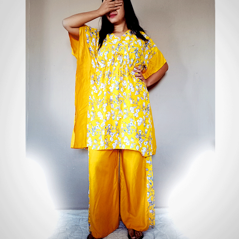 Ensemble tunique et pantalon kaftan indien