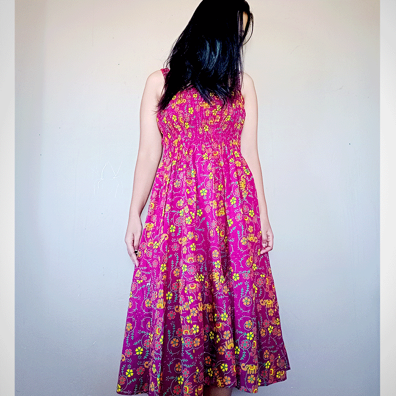 Robe A line bretelle indienne