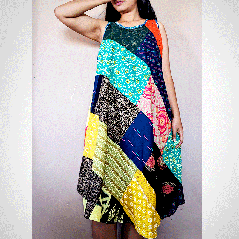 Robe Patchwork bemiray plage indienne