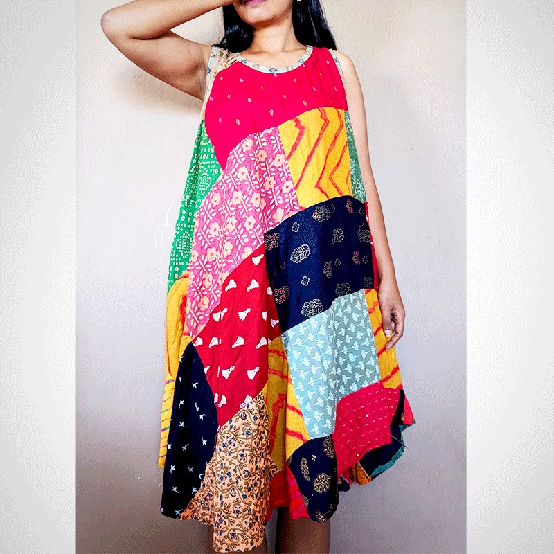 Robe Patchwork bemiray plage indienne