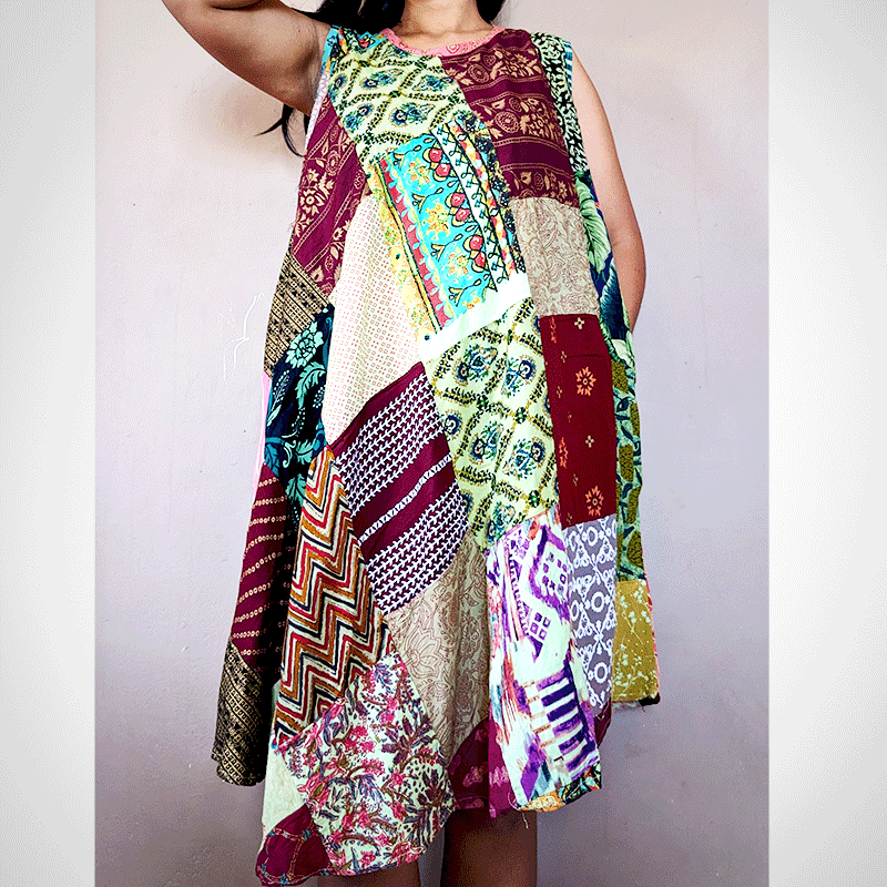 Robe Patchwork bemiray plage indienne