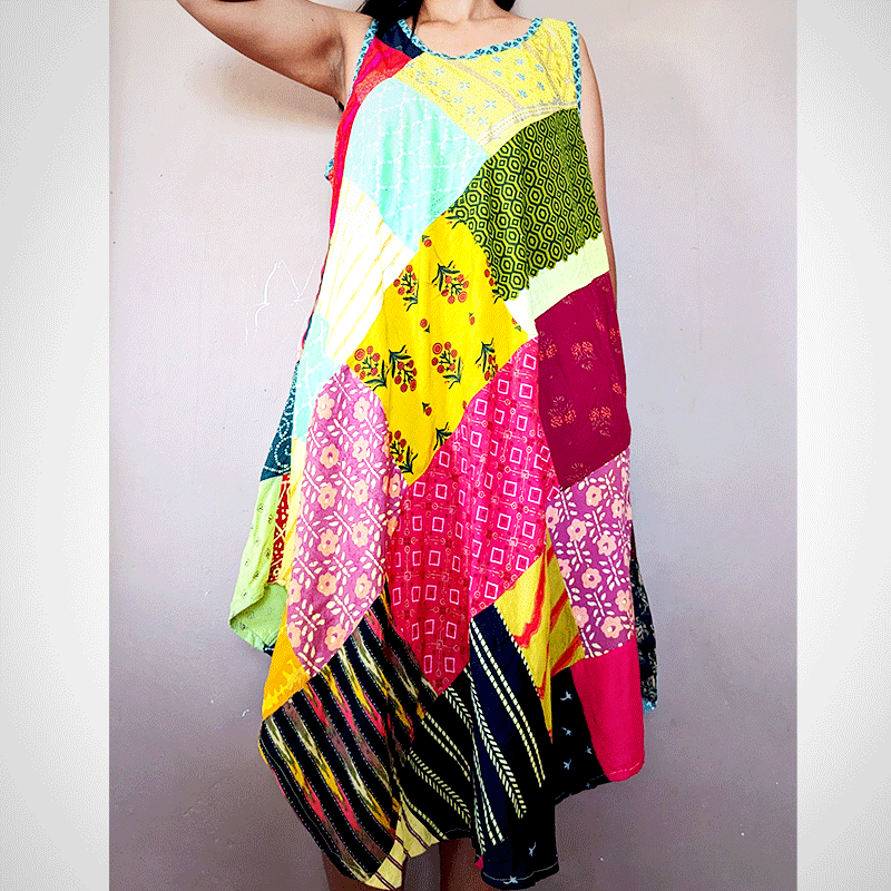 Robe Patchwork bemiray plage indienne